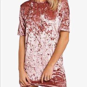 R. Vivimos Crushed Velvet Shirt Dress L